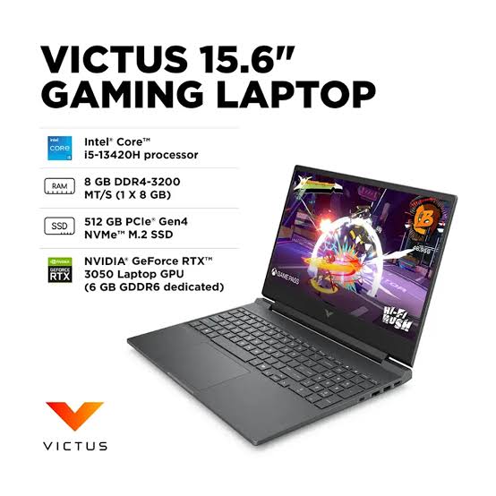 HP Victus Gaming Laptop 15-FA2013DX 13th Gen INTEL Core i5 8GB 512GB SSD 6GB Nvidia