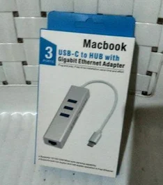 Macbook USB C to HUB 3Port with Gigabit LAN Ethernet Adapter