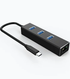 Type C Multifunctional 3Port HUB High Speed Ethernet LAN Adapter